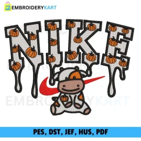 Nike drip Cow Pumpkin Embroidery file