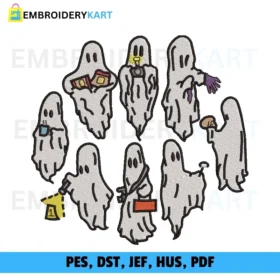 Ghost character Halloween Embroidery file