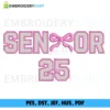 Bow Senior 25 Embroidery Design