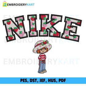 Cute Nike Strawberry Shortcake Embroidery design