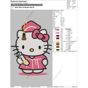 Hello Kitty Graduatio 6by10