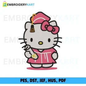 Hello Kitty Graduation Embroidery Design