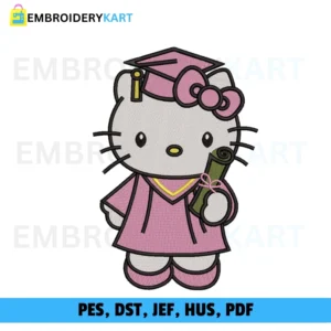 Hello kitty X Graduation Embroidery Design