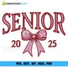 Senior 2025 Pink Bow Embroidery Design