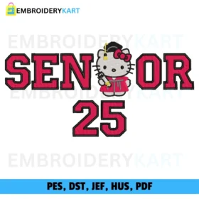 Senior 25 Hello kitty Machine Embroidery Design