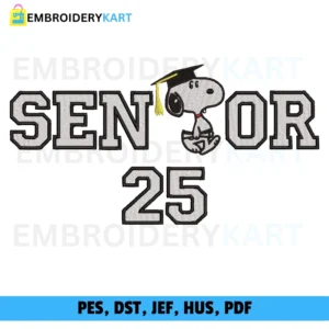 Senior 25 Snoopy Embroidery Design