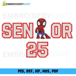 Senior 25 Spider Embroidery Design