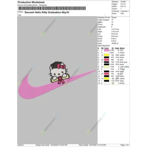 Swoosh Hello Kitty Graduation 6by10