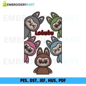 Labubu Cartoon Embroidery Drsign