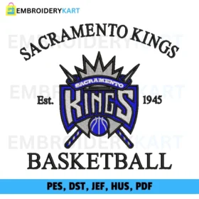 Sacramento Kings Logo Embroidery Design