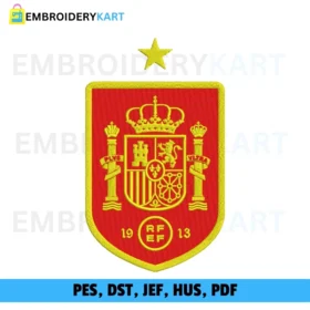 Spain National Football Team Crest Embroidery Design