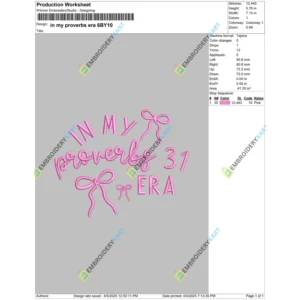 in my proverbs era 6BY10