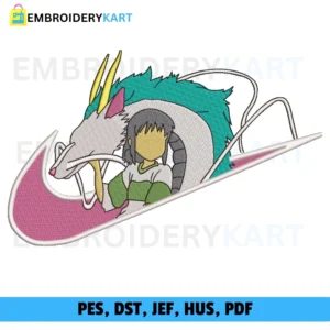 Chihiro and Haku Nike Swoosh Embroidery Design