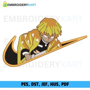 Zenitsu Swoosh X Embroidery Design