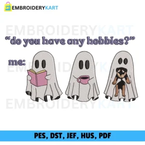 3 GHOST hobbies Halloween Embroidery design
