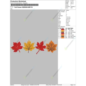 Fall flower DESIGN 6BY10