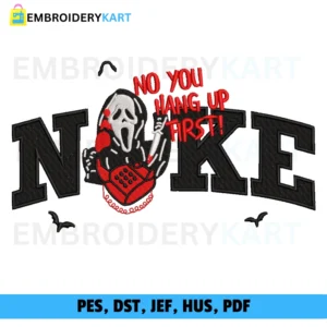 NIKE scream Halloween Embroidery design