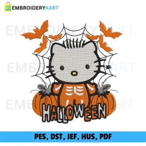 kitty boy halloween Embroidery design