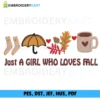 GIRL WHO LOVES FALL Halloween Embroidery design