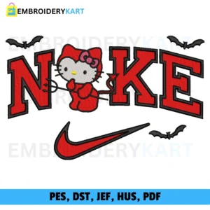 Nike Hello Kitty devil Halloween111 Embroidery design