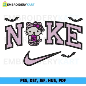 Nike Mummy Hello Kitty Halloween Embroidery design