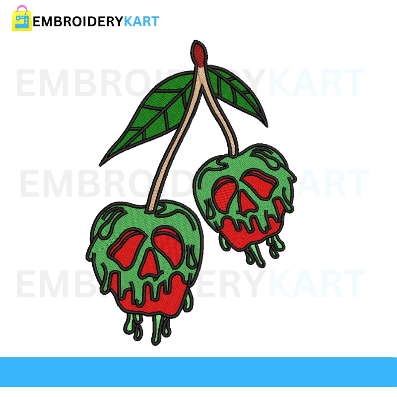 cherry leaves Halloween Embroidery design