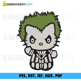 Hello kitty beetlejuice Halloween Embroidery design