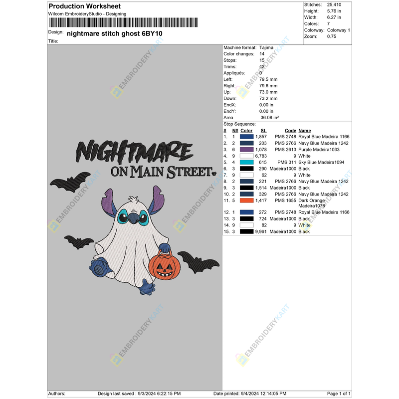 nightmare stitch ghost 6BY10