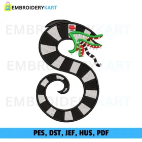 Beetlejuice snake Halloween Embroidery design