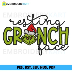 GRINCH FACE V2 Christmas Embroidery design