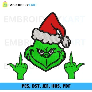 GRINCH HAND Christmas Embroidery design