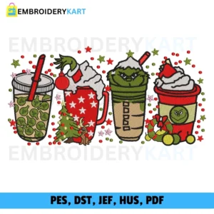 Grinch crismistas cups Embroidery design
