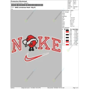 NIKE christmas Heart 6by10