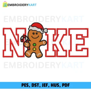 Nike Gingerbread Christmas Embroidery design