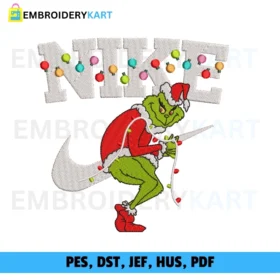 Nike Grinch lights v2 Christmas Embroidery design
