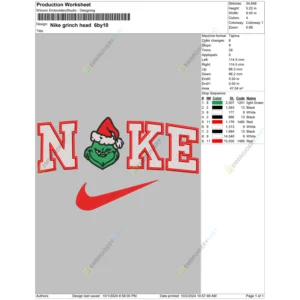 Nike grinch head 6by10