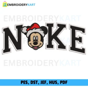 Nike mickey Christmas Embroidery design