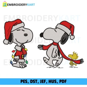 2 Snoopy Christmas Embroidery design