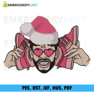 Bad buuny Christmas shoes Embroidery design