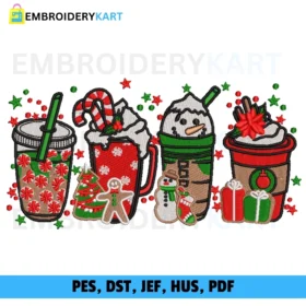Christmas Coffee Drinks Embroidery design