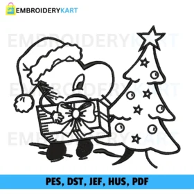 Christmas Heart Tree Embroidery design