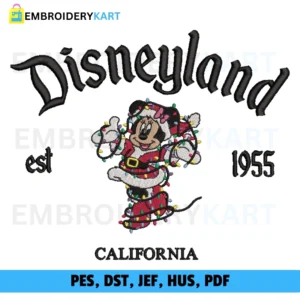Disneyland chrsi minnie Christmas Embroidery design