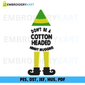 ELF COTTON HEADED Christmas Embroidery design