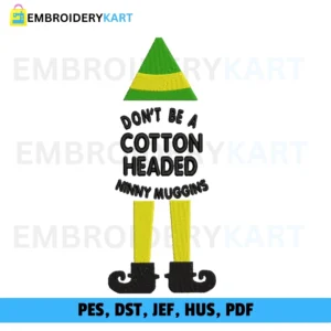 ELF COTTON HEADED Christmas Embroidery design