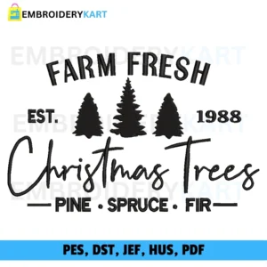 Farm fresh TREE Christmas Embroidery design