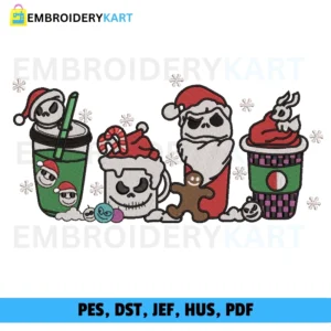 Ghost Christmas cups Embroidery design