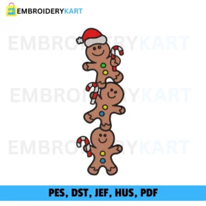 Gingerbread candy Christmas Embroidery design