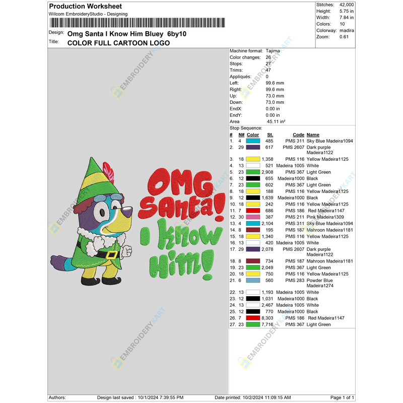 Omg Santa I Know Him Bluey 6by10