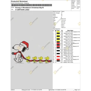 Snoopy 4 Woodstock Christmas 6by10