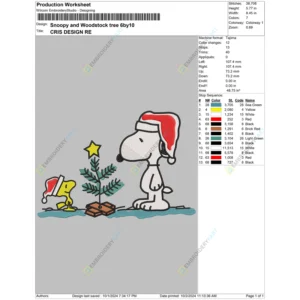 Snoopy and Woodstock tree 6by10